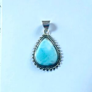 Larimar and Sterling silver pendant 1”